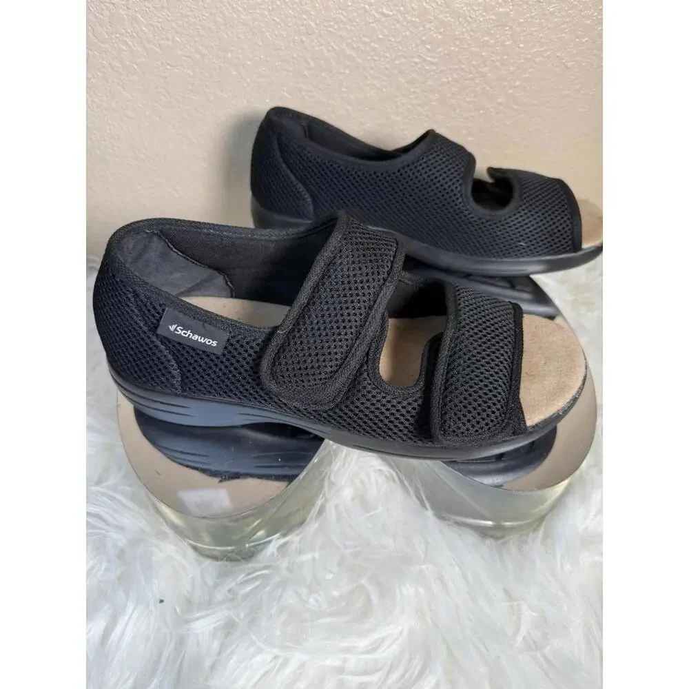 Schawos Stretch 06‎ Health Shoes Women Size 9.5-10 Rehabilitation Sandals Black